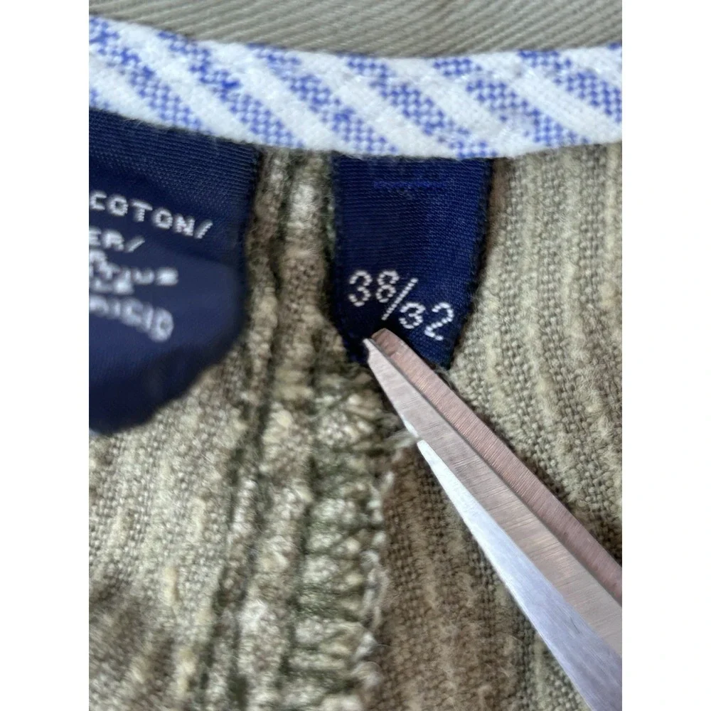 Vtg Tommy Hilfiger Corduroy Pants Mens 38x32 Brown Straight Cuffed Cotton